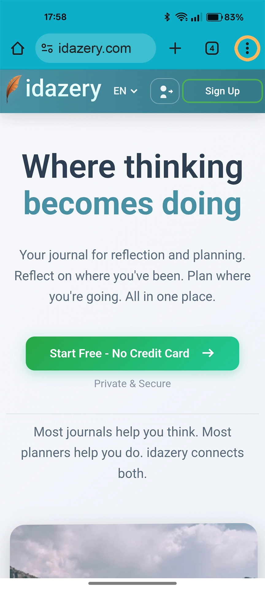 Open idazery.com in Chrome browser