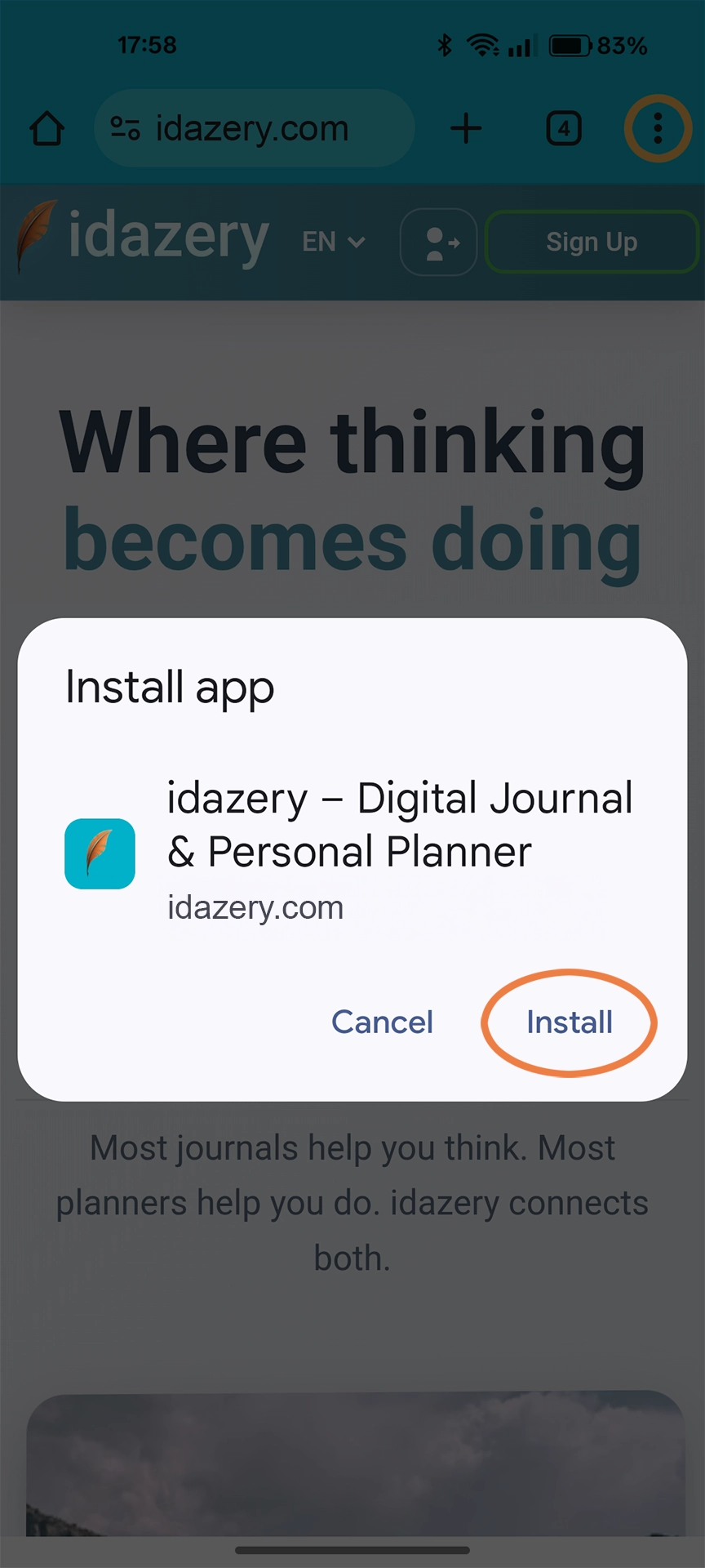 Tap Add to confirm installation
