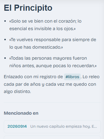 Notes: nota sobre un libro o referencia